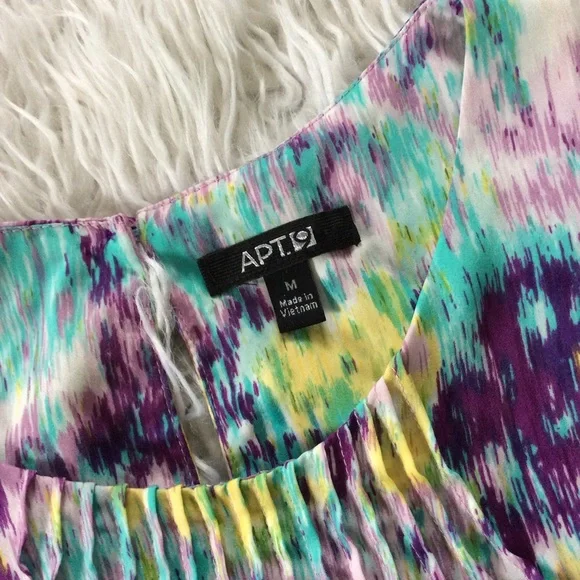 Apt 9 Tie Waist Sleeveless Watercolor Blouse - Picture 5 of 6